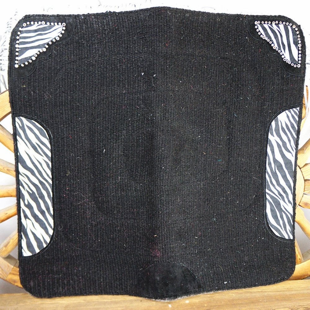 New Black/White Zebra Fringe Saddle Pad EXTRA SHIP